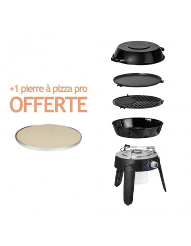 Barbecue à gaz - Safari Chef 30 HP + Pierre à pizza pro offerte plus qu'un jeu 