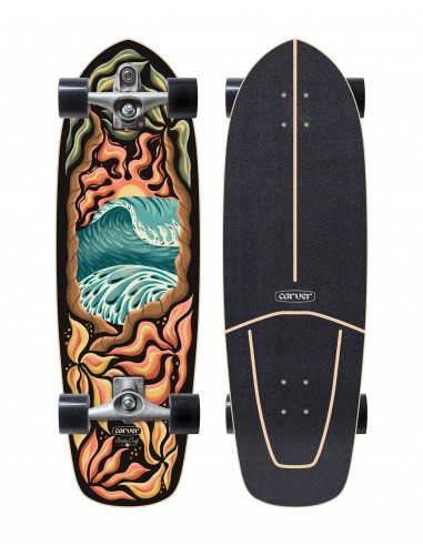 C7 Raw 32" Psychedelic Sunset Surfskate Complete en stock