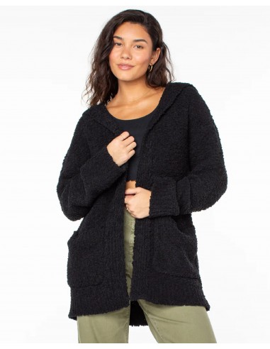 Weekend Retreat Open Front Hooded Cardigan brillant des détails fins