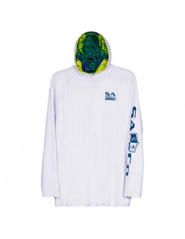 Hooded Performance Long Sleeve Shirt | White | Mahi france