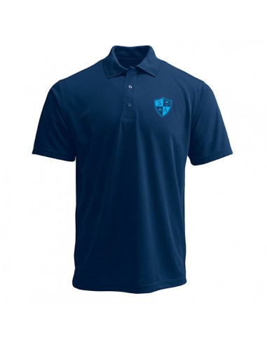 Performance Polo | Navy | Cyan Shield Livraison rapide