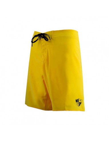 Board Shorts | Solid Neon Yellow | Black SA Shield la chaussure