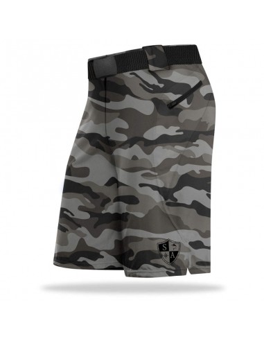 Performance Shorts | Grey Military Camo | Silver SA Shield Les magasins à Paris