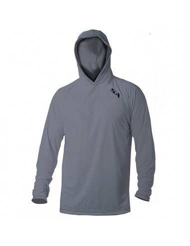 Hooded Performance Long Sleeve Shirt | Grey | SA Logo acheter en ligne