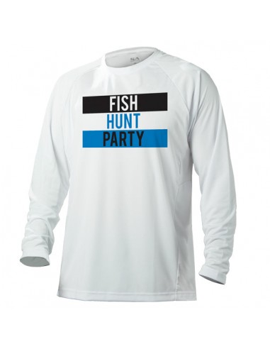 Performance Long Sleeve Shirt | White | Fish Hunt Party le des métaux précieux