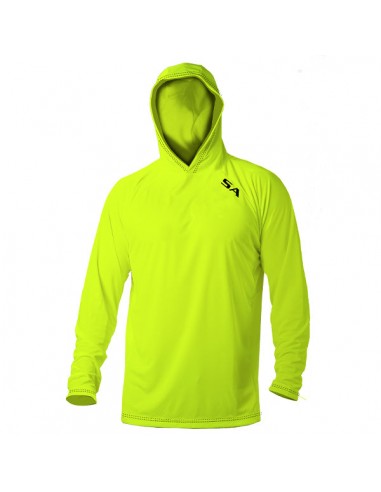 Hooded Performance Long Sleeve Shirt | Safety Yellow | SA Logo prix