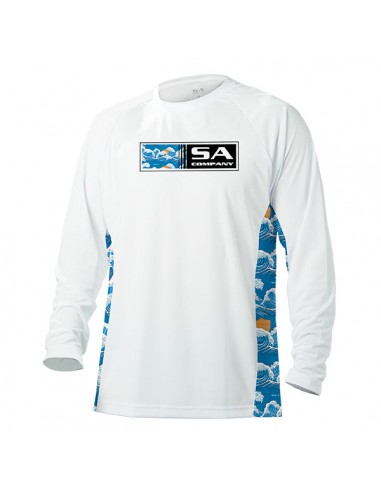 Performance Long Sleeve Shirt | White | Wave Fade Découvrez la collection