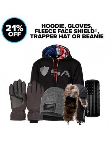 Hoodie + Gloves + | Trapper or Beanie + Fleece Face Shields® la colonne vertébrale