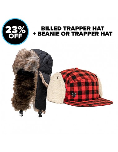 Billed Trapper Hat + Beanie or Trapper Hat sur le site 