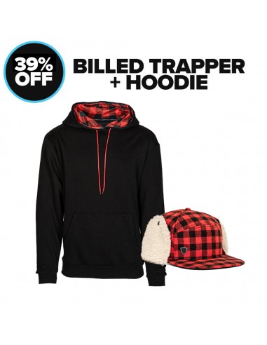 Billed Trapper Hat +Hoodie rembourrage situé sous