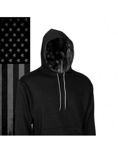 Classic Lined Hoodie | Blackout American Flag le des métaux précieux