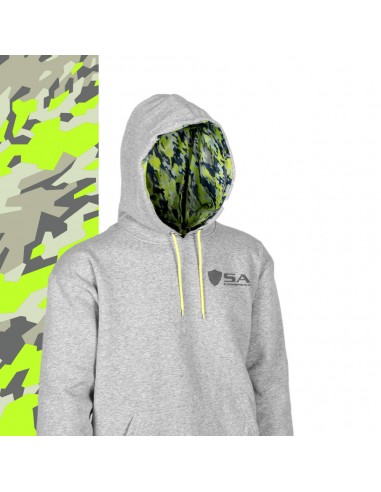 Classic Lined Hoodie | Geo Camo-Surge | Heather Grey en linge