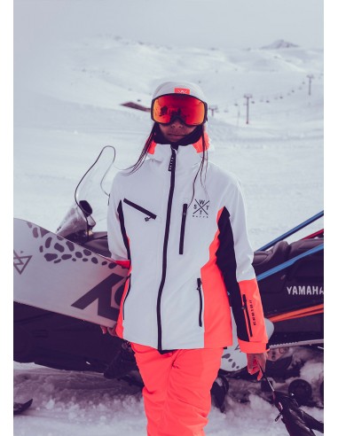 Veste de ski Fiction - Blanc & Rose Fluo acheter