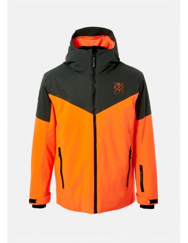 Veste de ski Storm - Orange Fluo & Vert Sapin destockage