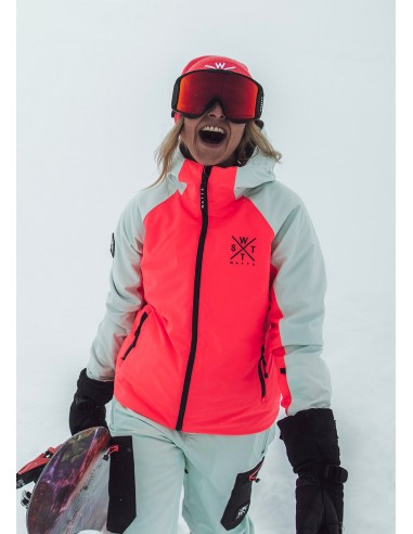 Veste de ski X-Ice - Rose Fluo & Vert pas cher 