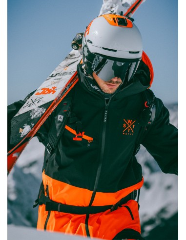 Veste de ski X-Regular - Noir & Orange Fluo le des métaux précieux